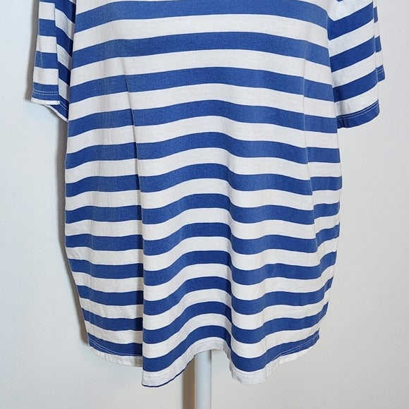 Old Navy Everywhere Tee Blue and White Stripe Short Sleeve Top Size XL