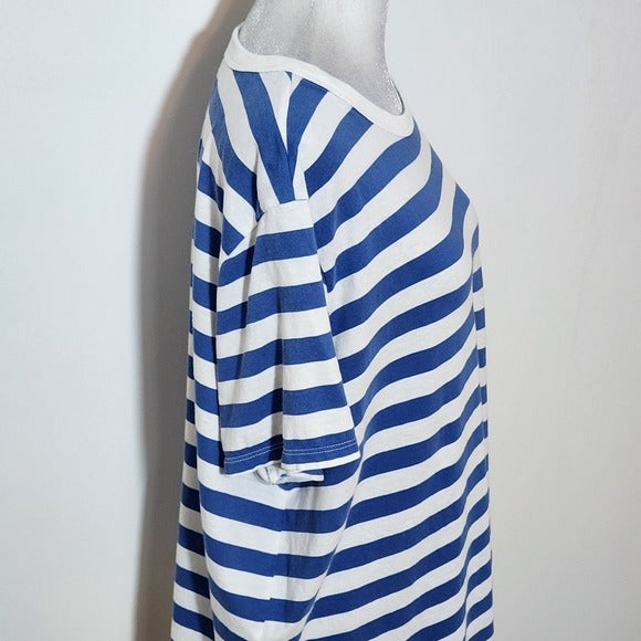 Old Navy Everywhere Tee Blue and White Stripe Short Sleeve Top Size XL