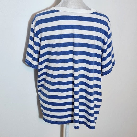 Old Navy Everywhere Tee Blue and White Stripe Short Sleeve Top Size XL
