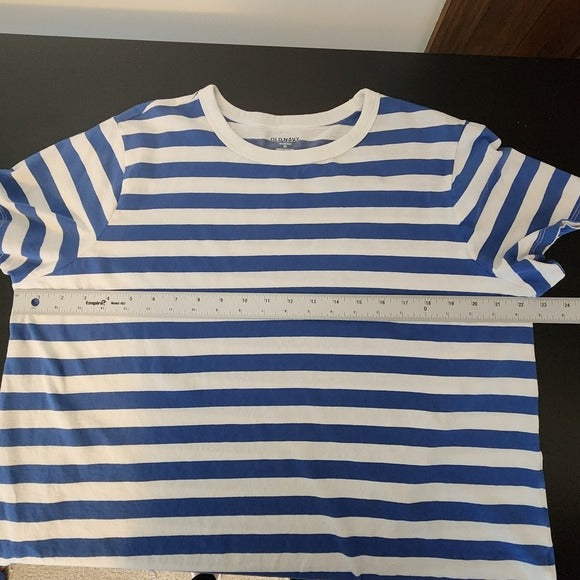 Old Navy Everywhere Tee Blue and White Stripe Short Sleeve Top Size XL