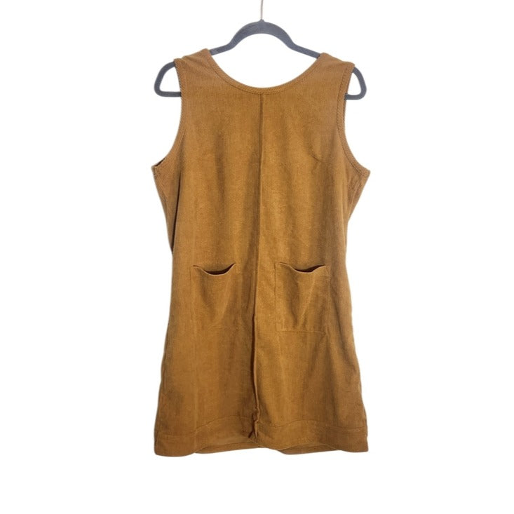 Mustard Gold Corduroy Shift Mini Dress Size Medium NWOT