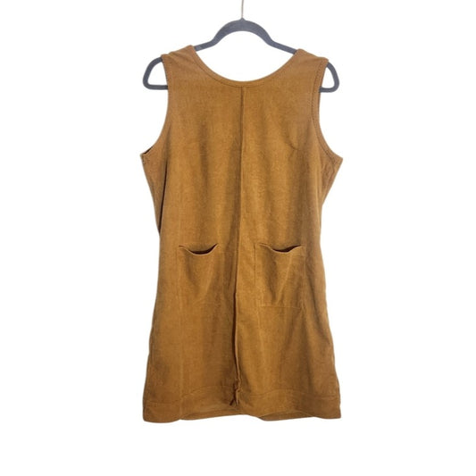 Mustard Gold Corduroy Shift Mini Dress Size Medium NWOT