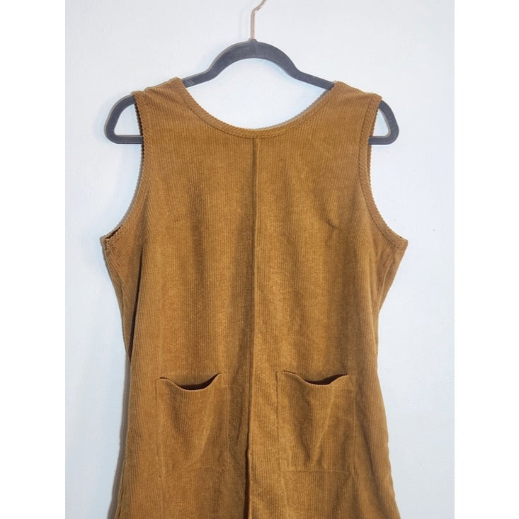 Mustard Gold Corduroy Shift Mini Dress Size Medium NWOT