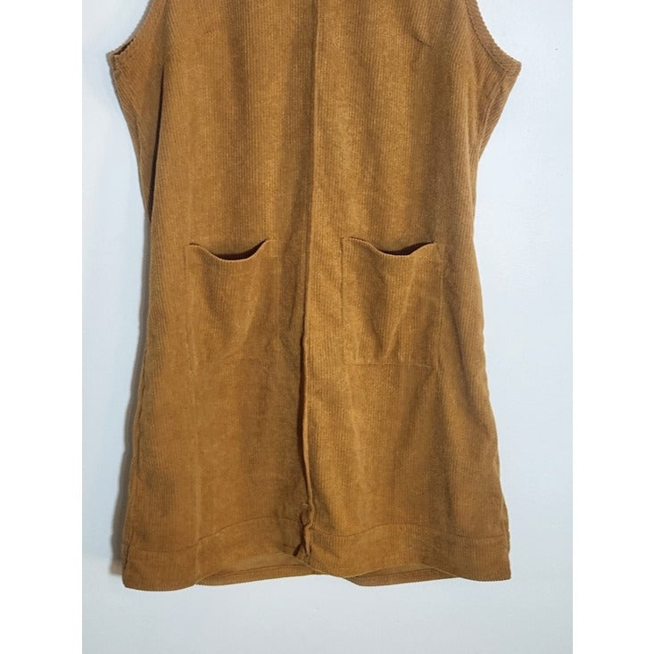 Mustard Gold Corduroy Shift Mini Dress Size Medium NWOT