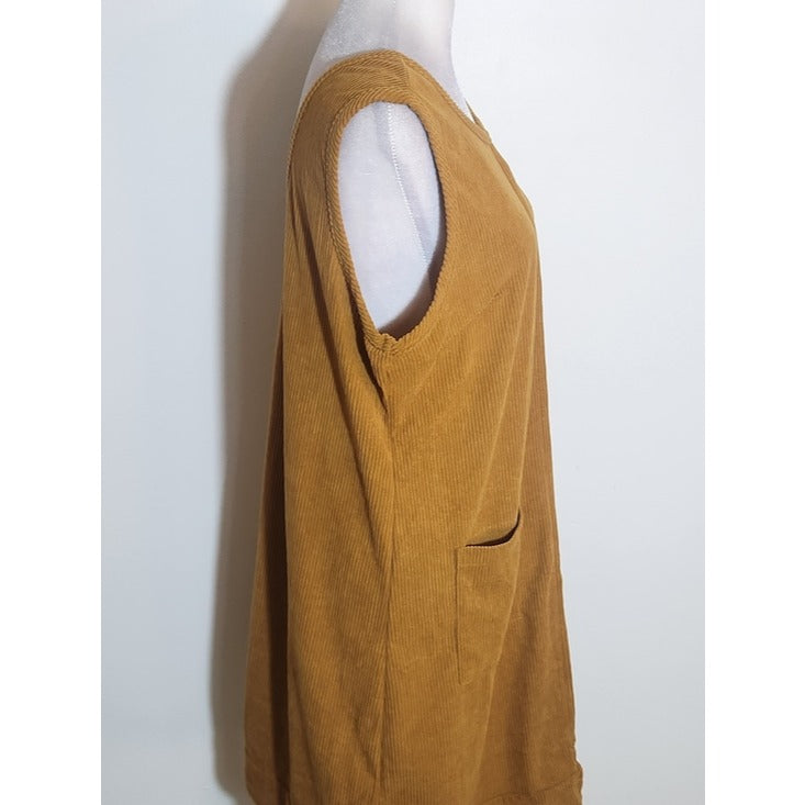 Mustard Gold Corduroy Shift Mini Dress Size Medium NWOT