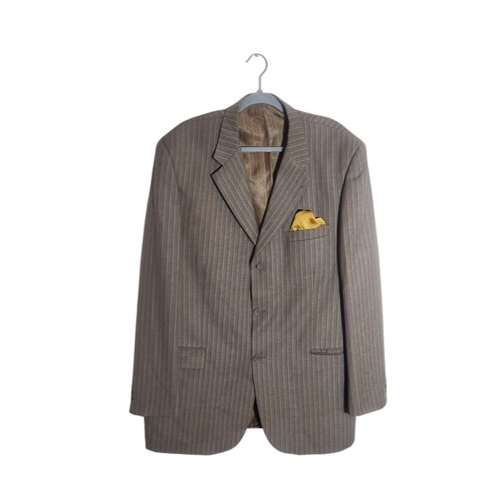 Luzzato Light Brown Striped Blazer Size 48 L