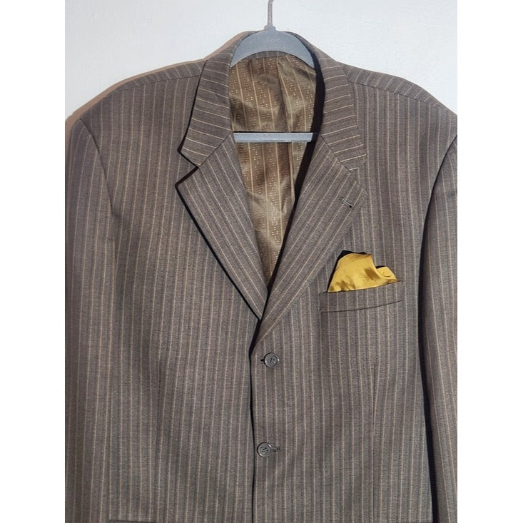 Luzzato Light Brown Striped Blazer Size 48 L