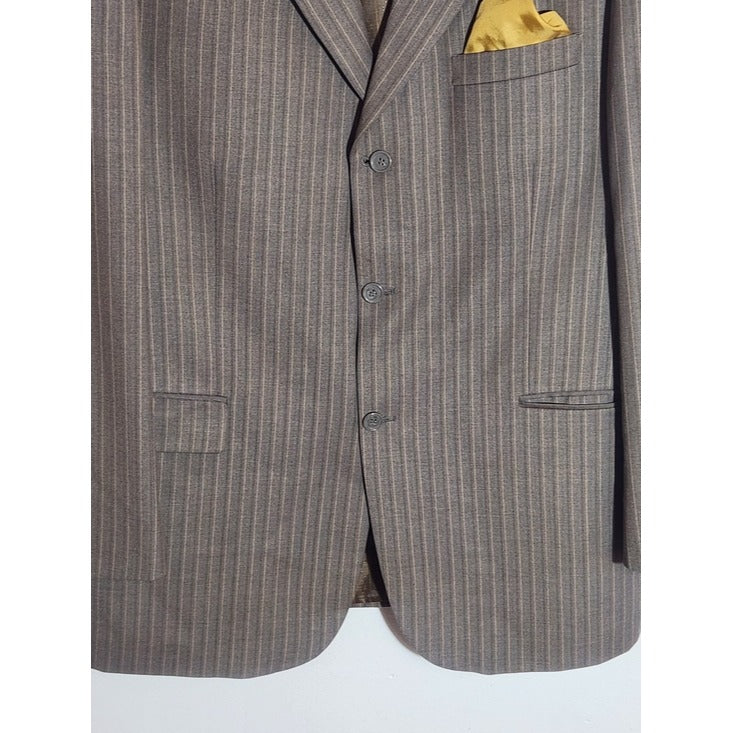 Luzzato Light Brown Striped Blazer Size 48 L