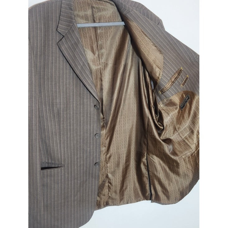 Luzzato Light Brown Striped Blazer Size 48 L