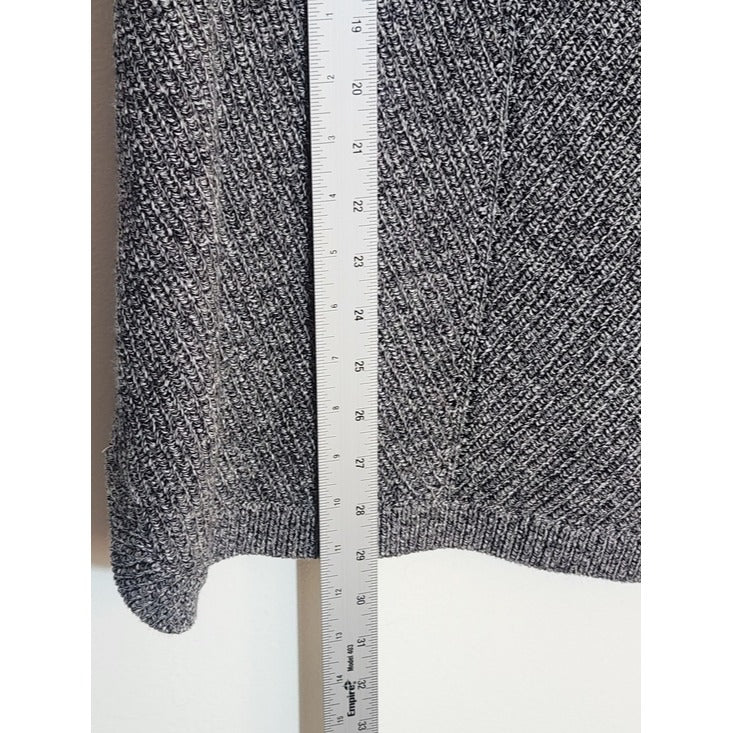 Talbots Gray Marled Shaker Stitch Split Cowl Neck Sweater Size Small