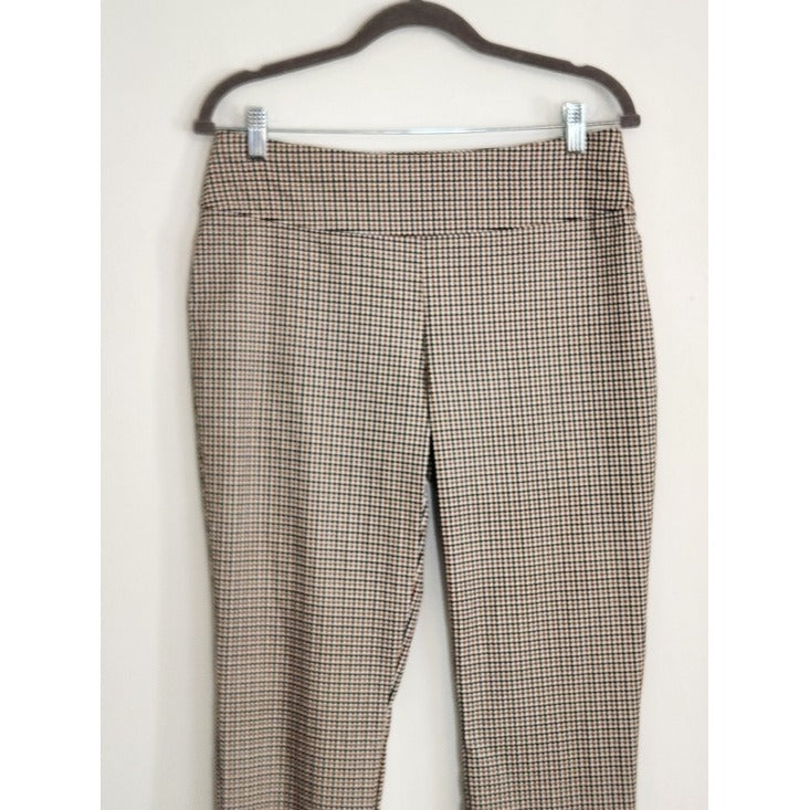 Cooper and Ella Brown and Black Plaid Slim Ankle Pants Size 8