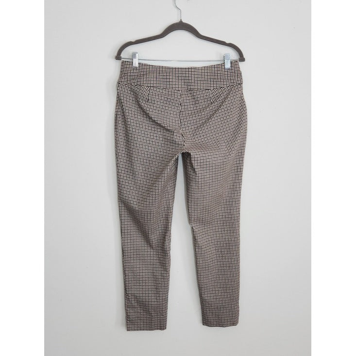 Cooper and Ella Brown and Black Plaid Slim Ankle Pants Size 8