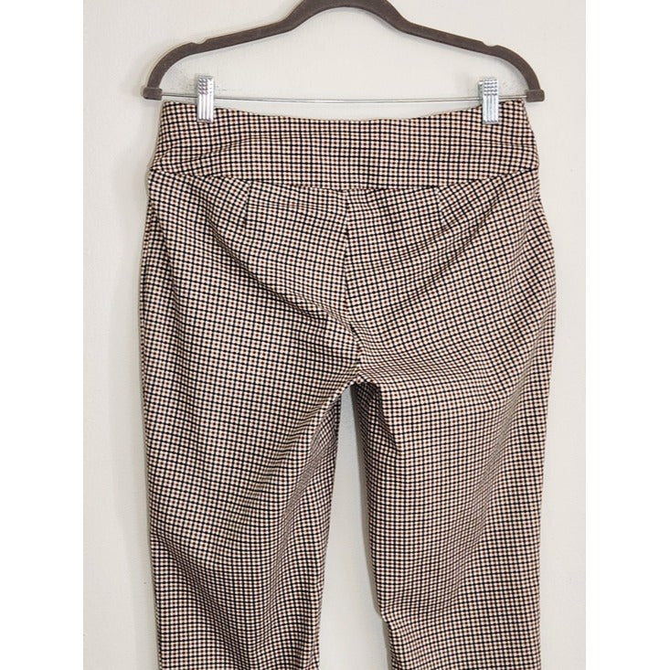 Cooper and Ella Brown and Black Plaid Slim Ankle Pants Size 8