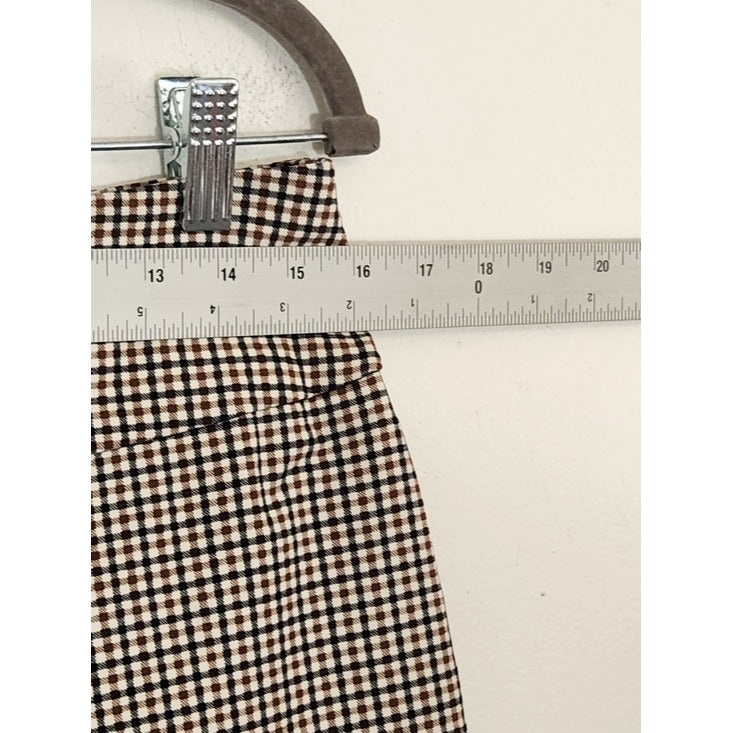 Cooper and Ella Brown and Black Plaid Slim Ankle Pants Size 8