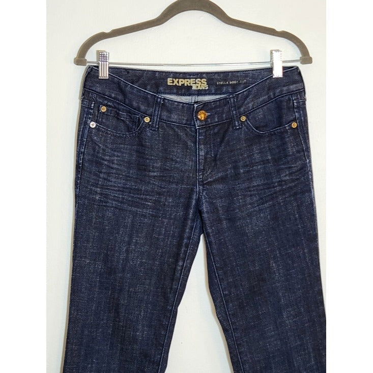 Express Dark Wash Stella Bootcut Jeans Size 6 Long
