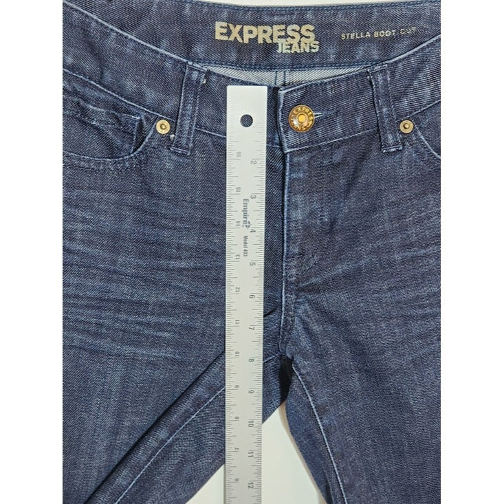 Express Dark Wash Stella Bootcut Jeans Size 6 Long