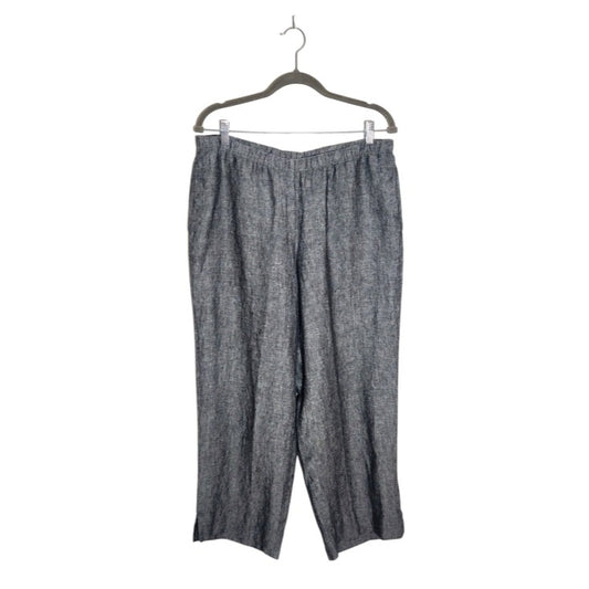 J. Jill Linen Gray Cropped Wide Leg Pants Size Medium