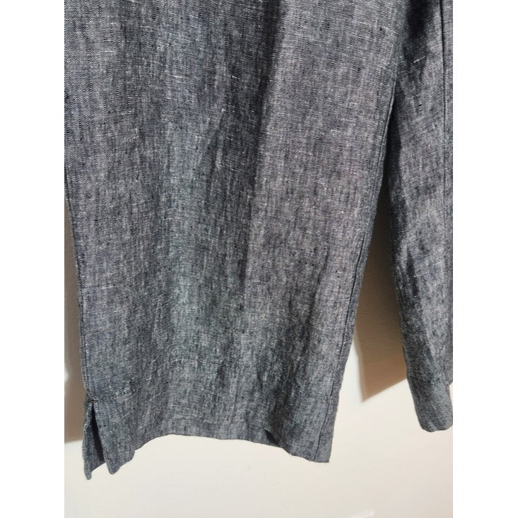 J. Jill Linen Gray Cropped Wide Leg Pants Size Medium