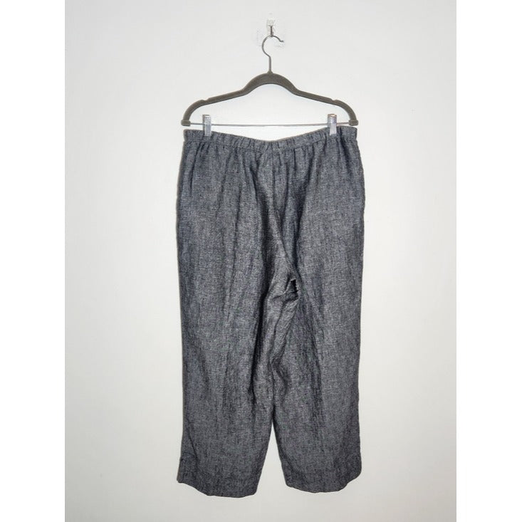J. Jill Linen Gray Cropped Wide Leg Pants Size Medium