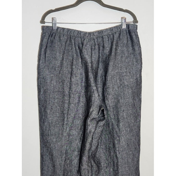 J. Jill Linen Gray Cropped Wide Leg Pants Size Medium