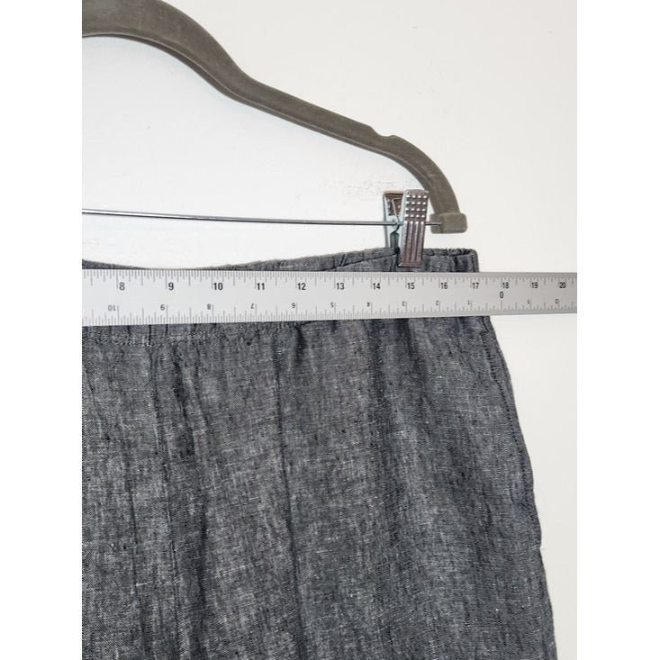 J. Jill Linen Gray Cropped Wide Leg Pants Size Medium