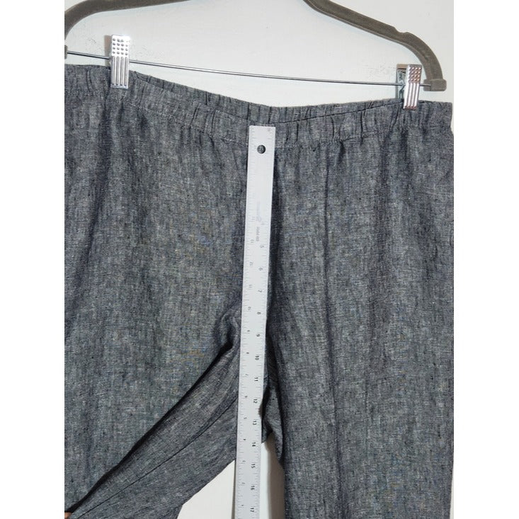 J. Jill Linen Gray Cropped Wide Leg Pants Size Medium