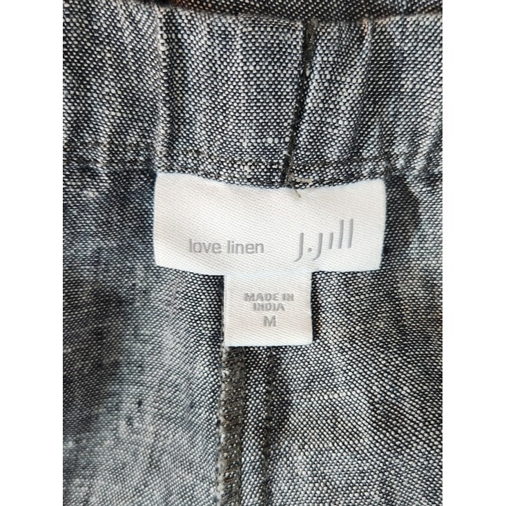 J. Jill Linen Gray Cropped Wide Leg Pants Size Medium