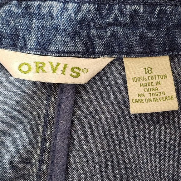 Orvis Women's Denim Blazer Size 18 Women's Jean Jacket