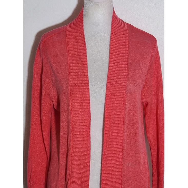 Tommy Bahama Coral Pink Linen Knit Open Cardigan Size Small