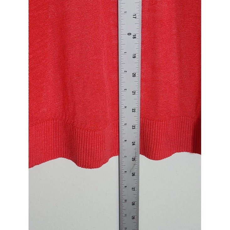 Tommy Bahama Coral Pink Linen Knit Open Cardigan Size Small