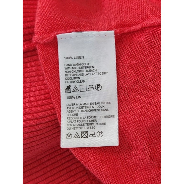 Tommy Bahama Coral Pink Linen Knit Open Cardigan Size Small