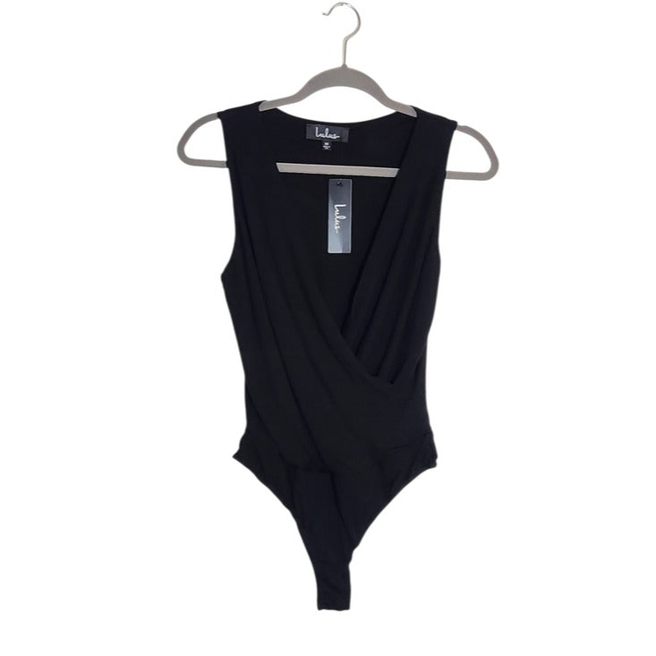 Lulus Black Sleeveless Draped Bodysuit Size Medium NWT