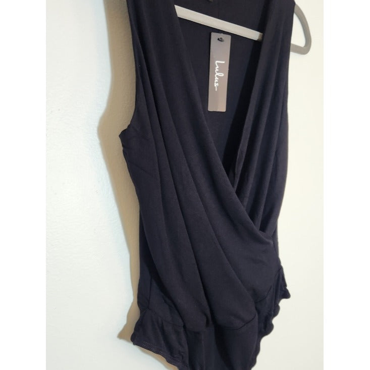 Lulus Black Sleeveless Draped Bodysuit Size Medium NWT