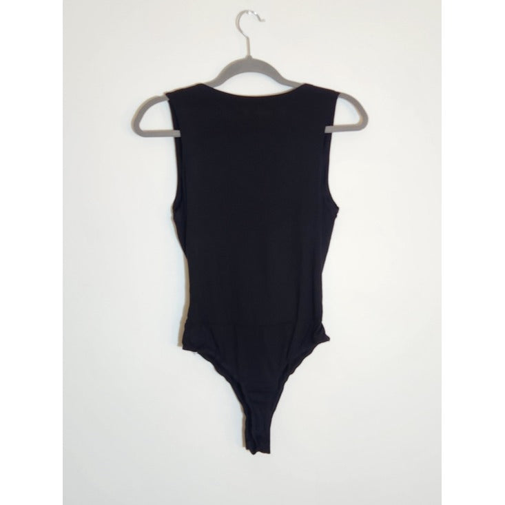 Lulus Black Sleeveless Draped Bodysuit Size Medium NWT