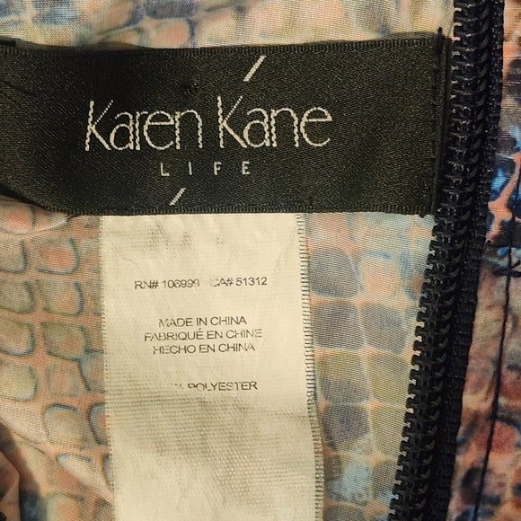 Karen Kane Blue and Pink Snakeskin Print Pullover Windbreaker Size Medium