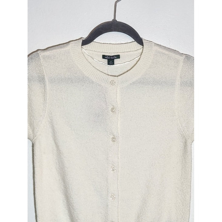 Wild Fable Cream Short Sleeve Button Down Cardigan Sweater Size XS NWT