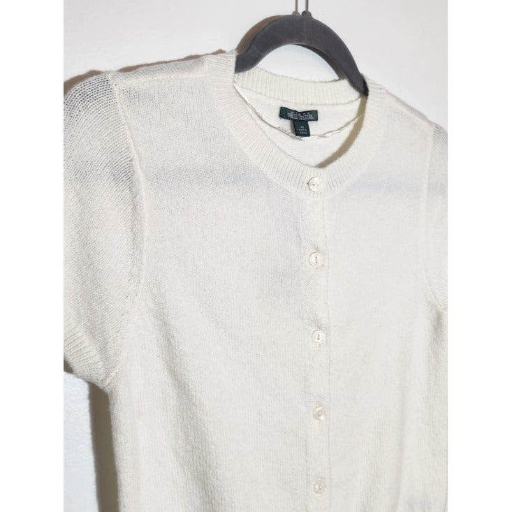 Wild Fable Cream Short Sleeve Button Down Cardigan Sweater Size XS NWT