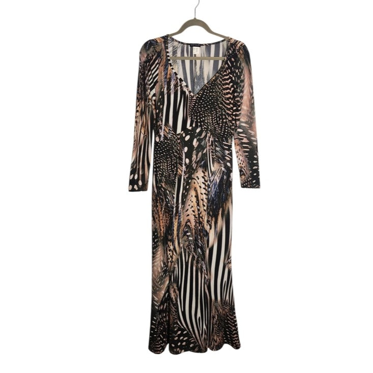 Venus Womens Multicolor Animal Print Mermaid Maxi Dress Size Small