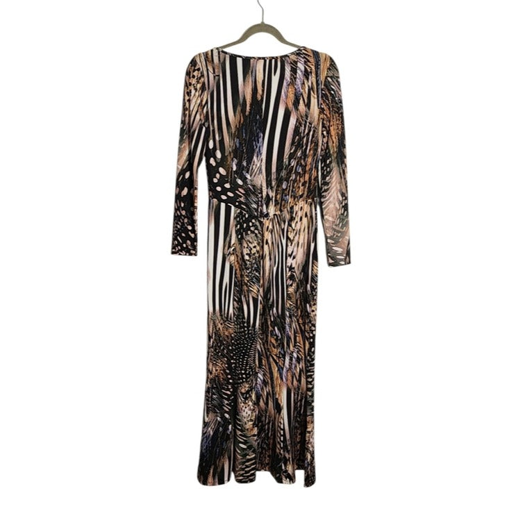 Venus Womens Multicolor Animal Print Mermaid Maxi Dress Size Small