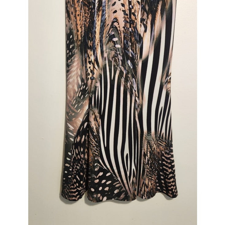 Venus Womens Multicolor Animal Print Mermaid Maxi Dress Size Small