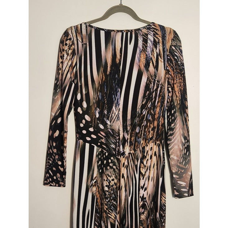 Venus Womens Multicolor Animal Print Mermaid Maxi Dress Size Small