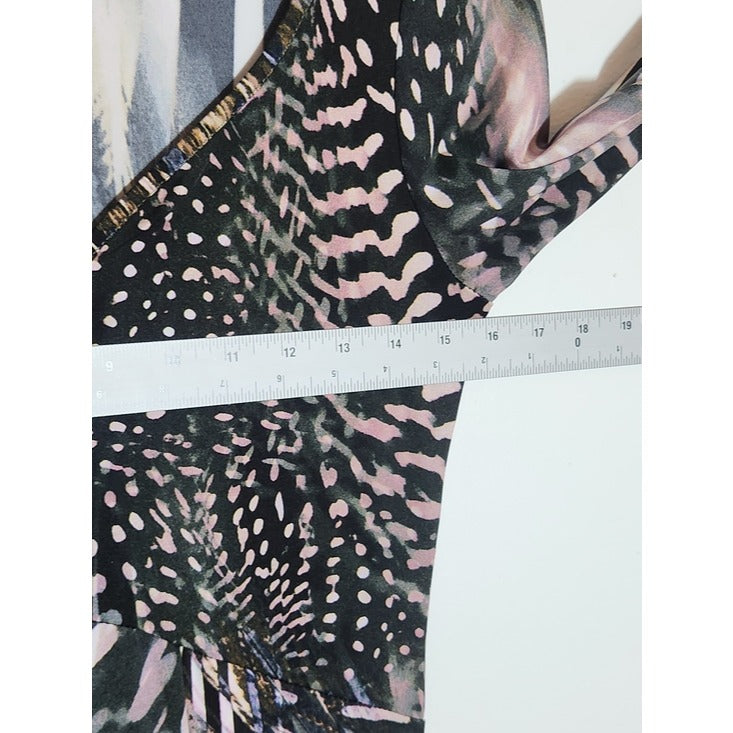 Venus Womens Multicolor Animal Print Mermaid Maxi Dress Size Small