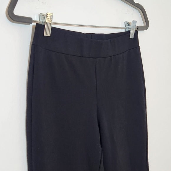 Kendall + Kylie Black Pull-on Ankle Pants with Slit Hemlines Size Medium