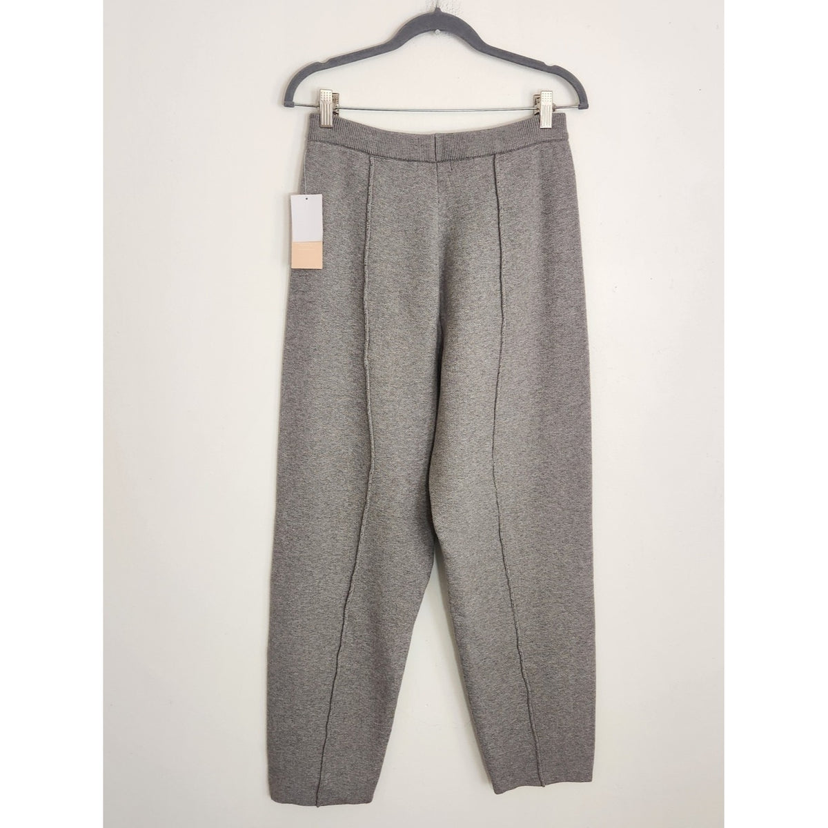 JustFab Gray Sweater Knit Pull-On Pants NWT Size Large