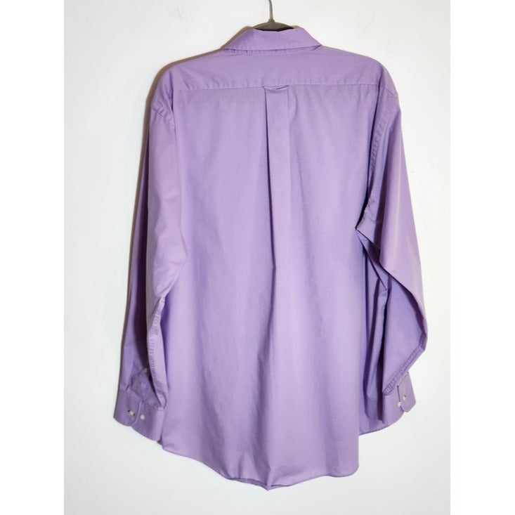 IZOD Purple Check Long Sleeve Button Down Shirt Size XL