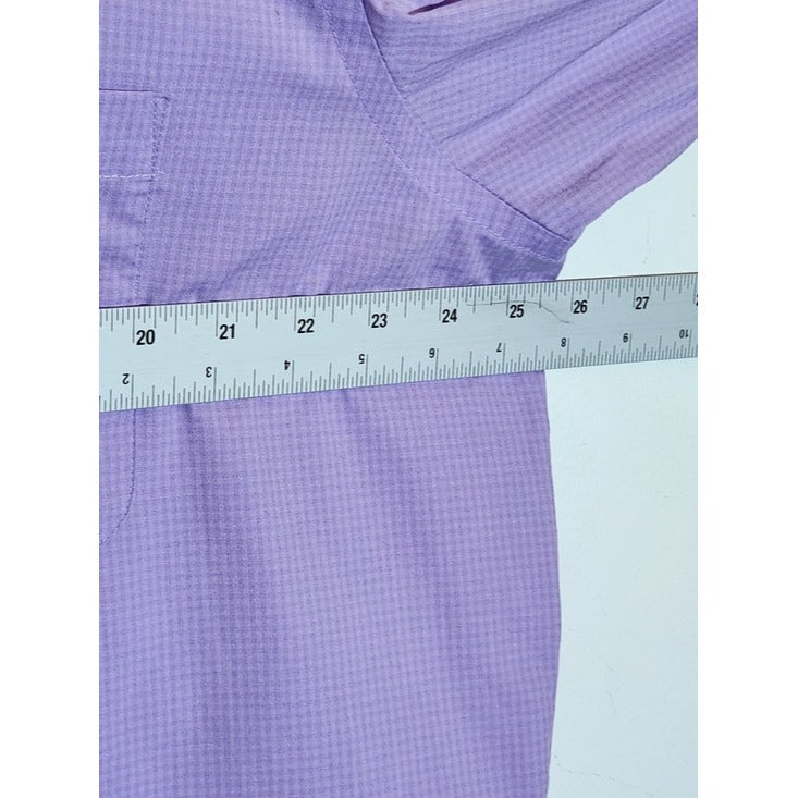 IZOD Purple Check Long Sleeve Button Down Shirt Size XL