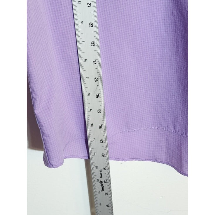 IZOD Purple Check Long Sleeve Button Down Shirt Size XL