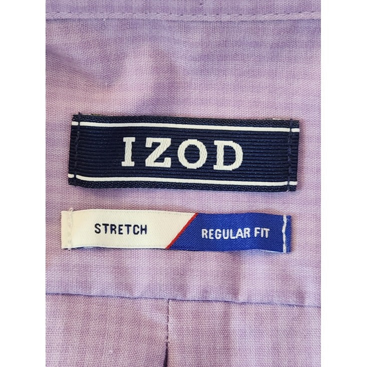 IZOD Purple Check Long Sleeve Button Down Shirt Size XL