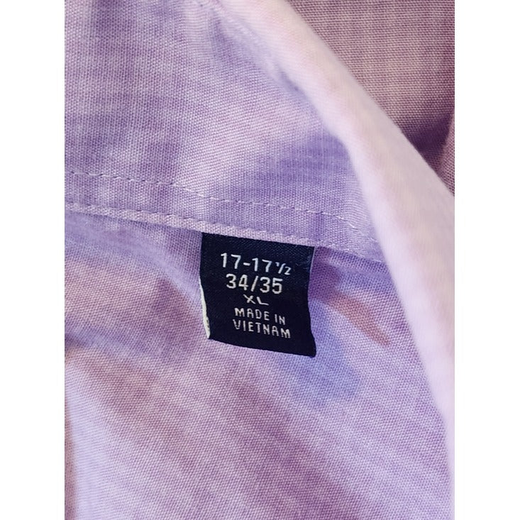 IZOD Purple Check Long Sleeve Button Down Shirt Size XL
