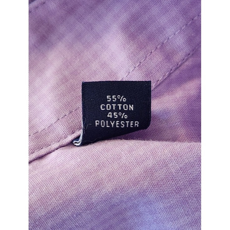 IZOD Purple Check Long Sleeve Button Down Shirt Size XL